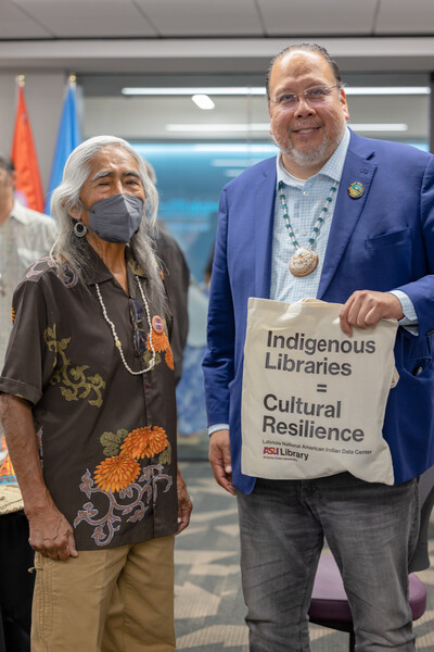 Photo of Author Simon Ortiz and Gila River Indian Community Govenor Stephen Lewis