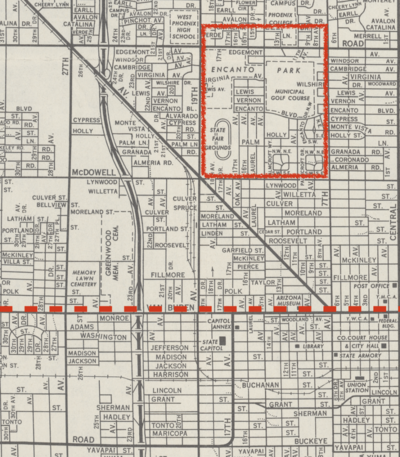1964 Map of Phoenix showing the 