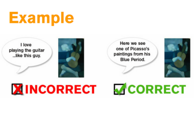 a contrasting example demonstrating the proper way of including images that support learning objectives, rather than just for interest