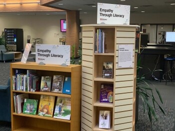 book display in Noble Library
