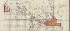 Map section extract from 1925 Grand Canyon proposed boundary map.